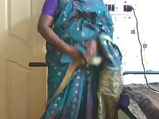 desi indian tamil telugu kannada malayalam hindi horny cheating wife vanitha wearing blue colour saree showing big boobs and shaved pussy press hard boobs press nip rubbing pussy misemploy